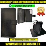 Samsung Galaxy S22 5G Black Leather Wallet Case Stand Flip Book Cover Slim